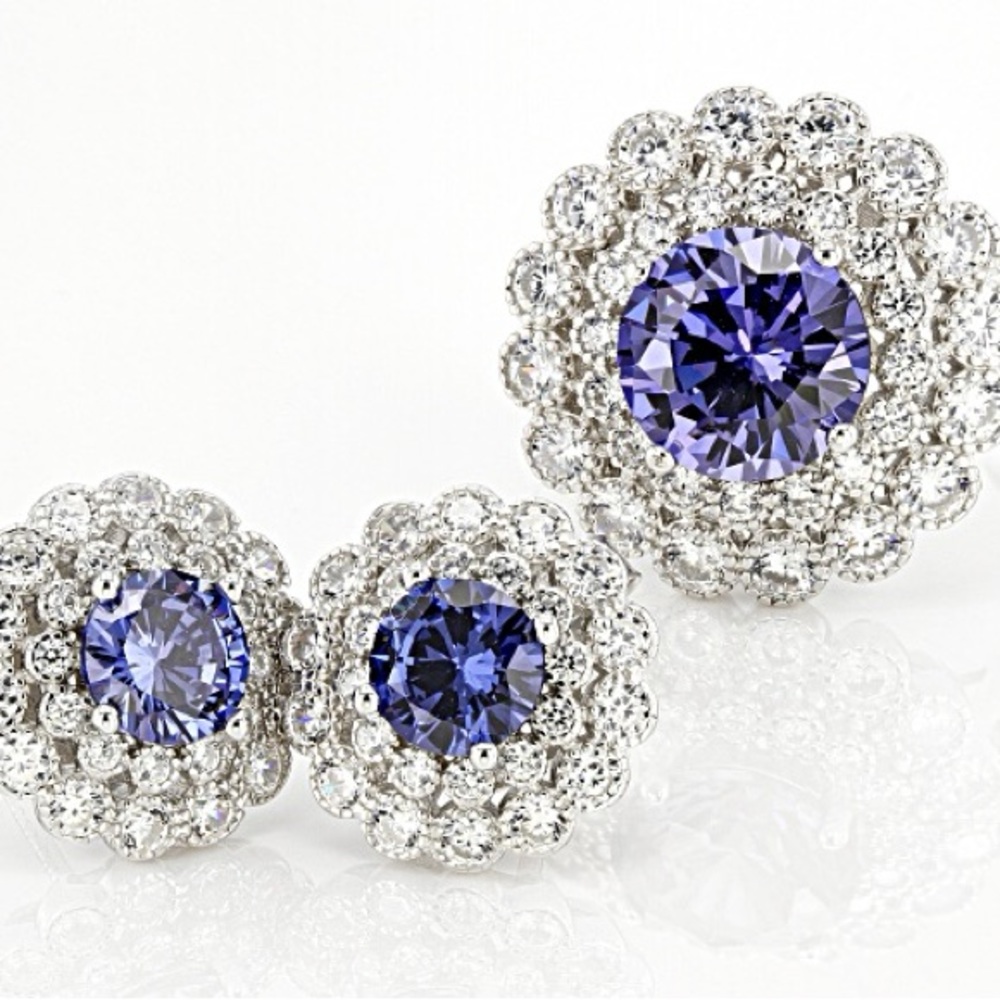 Top Quality!Tanzanite & Diamond Ring Set.